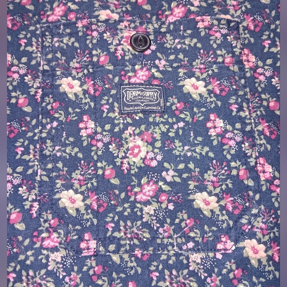 Ralph Lauren Denim & Supply Floral Print Collared Shirt - Picture 2 of 6